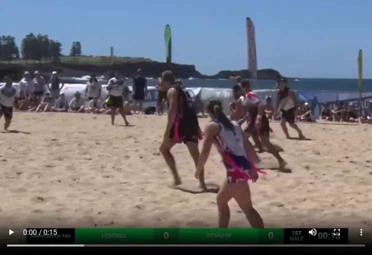 Matt Wright Try - Beach Tag NRL v International All Stars game